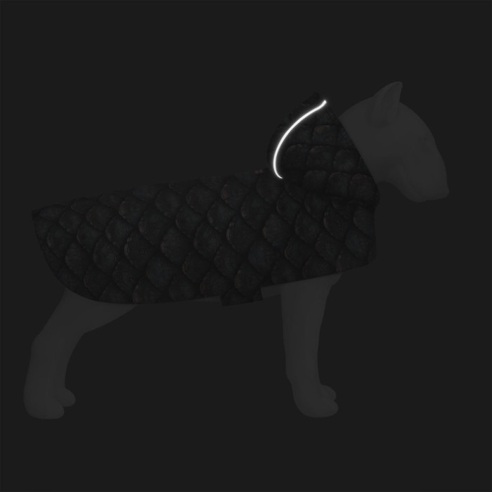 Дождевик-накидка с капюшоном для собак WAUDOG Clothes, рисунок "Луска", M - А 40-43 см, B 52-62 см, С 33-42 см