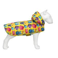 Дождевик-накидка с капюшоном для собак WAUDOG Clothes, рисунок "Мохнатые монстры", XXS – А 23-26 см, B 30-36 см, С 15-20 см