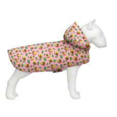 Дождевик-накидка с капюшоном для собак WAUDOG Clothes, рисунок "Авокадо на розовом", XXS – А 23-26 см, B 30-36 см, С 15-20 см