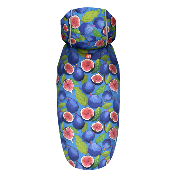 Дождевик-накидка с капюшоном для собак WAUDOG Clothes, рисунок "Инжир", M - А 40-43 см, B 52-62 см, С 33-42 см