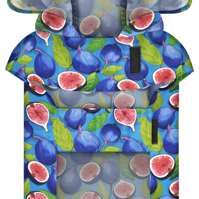 Дождевик-накидка с капюшоном для собак WAUDOG Clothes, рисунок "Инжир", M - А 40-43 см, B 52-62 см, С 33-42 см