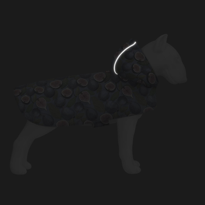 Дождевик-накидка с капюшоном для собак WAUDOG Clothes, рисунок "Авокадо на розовом", L - А 48-52 см, B 60-70 см, С 42-52 см