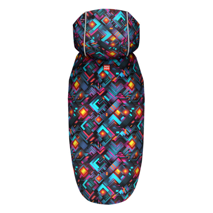 Дождевик-накидка с капюшоном для собак WAUDOG Clothes, рисунок "Бесконечные миры", XS - А 26-29 см, B 32-41 см, С 21-26 см