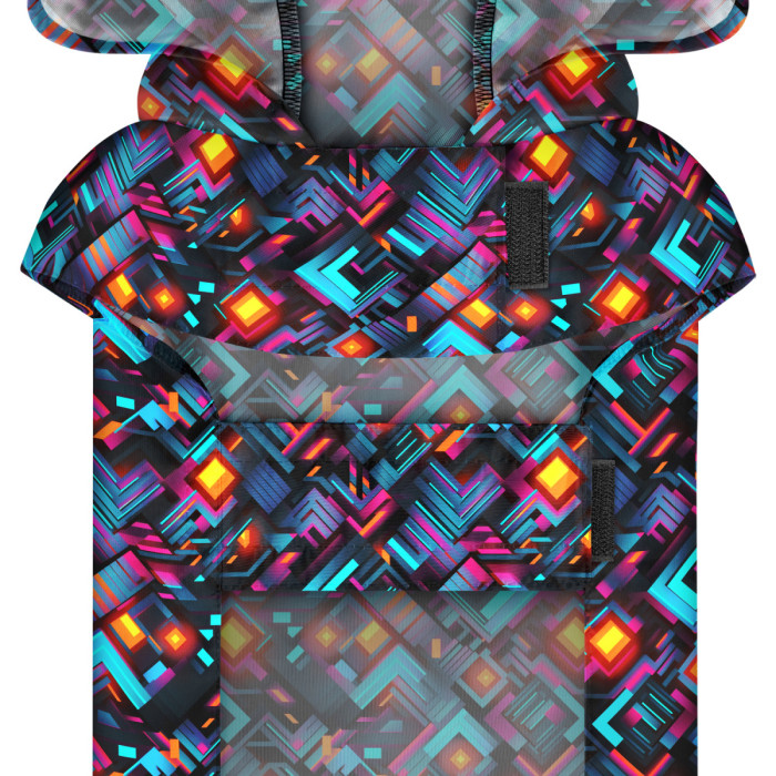 Дождевик-накидка с капюшоном для собак WAUDOG Clothes, рисунок "Бесконечные миры", XS - А 26-29 см, B 32-41 см, С 21-26 см