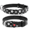 Ошейник WAUDOG Glamour с узором "Звездочка", Черный XS 19-25  см