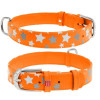 Ошейник WAUDOG Glamour с узором "Звездочка", Оранжевый XS 19-25  см