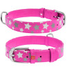 Ошейник WAUDOG Glamour с узором "Звездочка", Розовый L 38-49 см