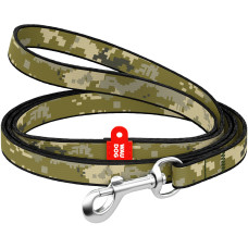 Поводок для котов и мелких пород собак нейлоновый WAUDOG Nylon, рисунок "Милитари", XS, Ш 10 мм, Дл 122 см