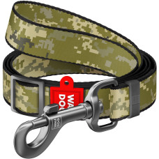 Поводок для собак нейлоновый регулируемый WAUDOG Nylon рисунок "Милитари", S, Ш 15 мм, Дл 152-183 см