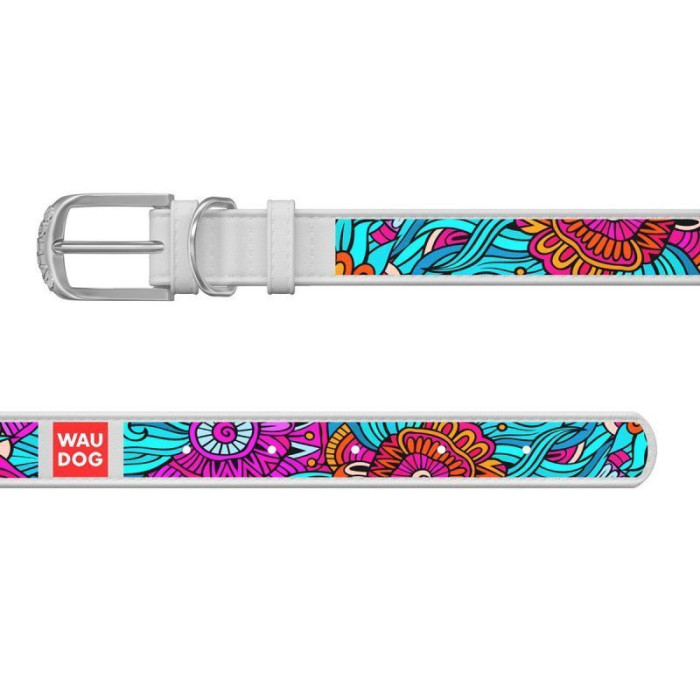 Ошейник WAUDOG Design, рисунок "Лето" чёрный L 38-49 см