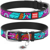 Ошейник WAUDOG Design, рисунок "Лето" чёрный XS 19-25  см
