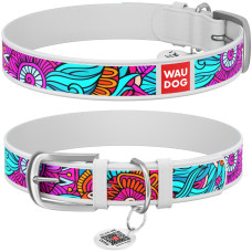 Нашийник WAUDOG Design, малюнок "Літо" білий M 30-39 см