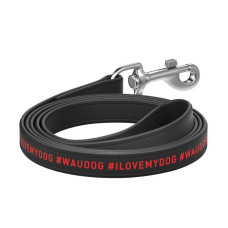 Поводок WAUDOG Design, рисунок "I LOVE", черный XS 122 см
