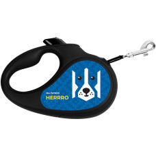 Поводок-рулетка для собак WAUDOG R-leash, рисунок "Патрон", S, до 15 кг, 5 м, светоотражающая лента