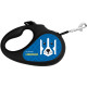Повідець-рулетка для собак WAUDOG R-leash, малюнок "Патрон", S, до 15 кг, 5 м, стрічка, що відбиває світло.