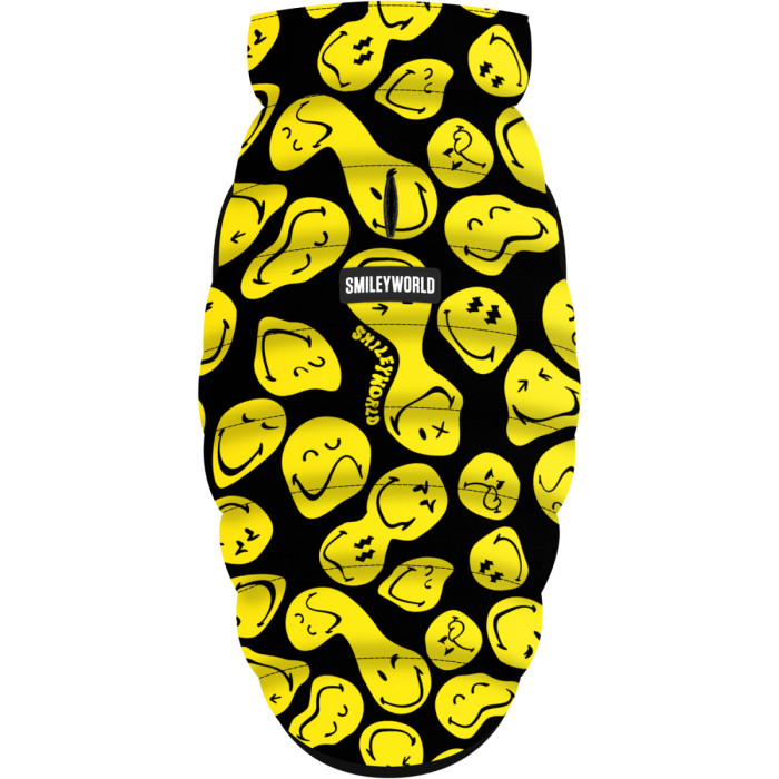 Курточка для собак WAUDOG Clothes рисунок "Смайлики на черном", S40, В 52-55 см, С 36-39 см