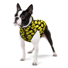 Курточка для собак WAUDOG Clothes рисунок "Смайлики на черном", XS22, В 33-36 см, С 19-22 см