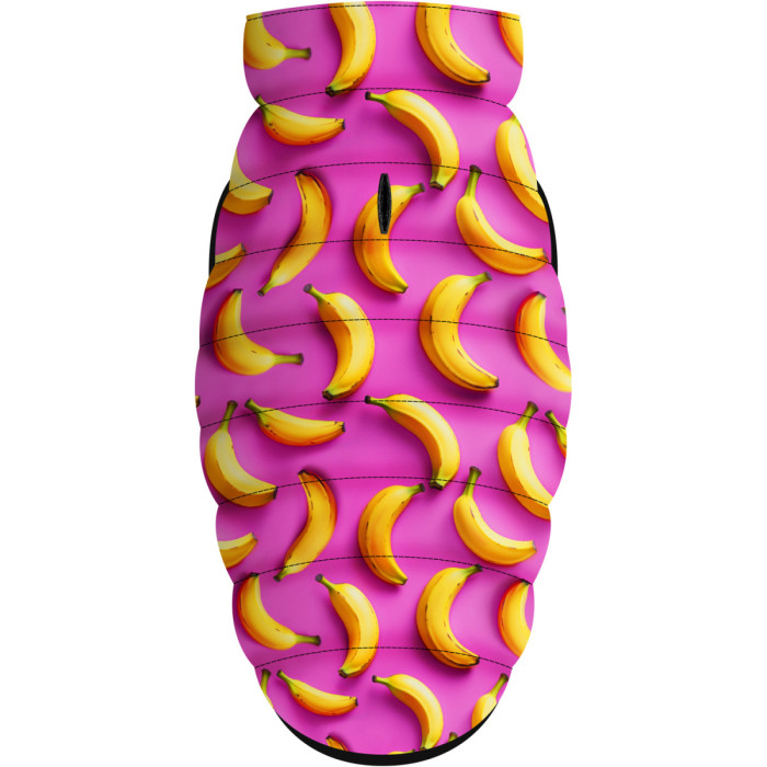 Курточка для собак WAUDOG Clothes рисунок "Бананы на розовом", M45, В 61-65 см, С 38-42 см