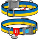Ошейник для собак нейлоновый WAUDOG Nylon c QR паспортом, рисунок "Colors of freedom", пластиковый фастекс L 31-49см
