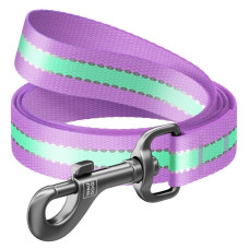 Поводок WAUDOG Nylon, светящийся, Фиолетовый S 122 см
