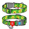Ошейник WAUDOG Nylon с QR паспортом, рисунок "Авокадо", пластиковый фастекс- S 25-35 см