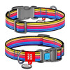 Нашийник WAUDOG Nylon з QR паспортом, малюнок "Лінії 1", пластиковий фастекс XL 35-58 см