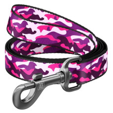 Повідець WAUDOG Nylon малюнок "Рожевий камо" S 122 см