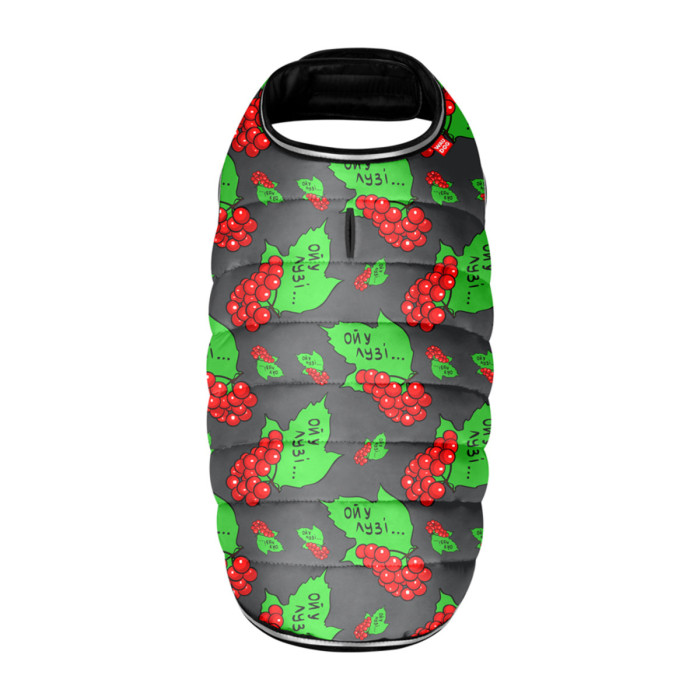 Курточка-накидка для собак WAUDOG Clothes, рисунок "Калина", XS, А 26 см, B 33-41 см, С 18-27 см