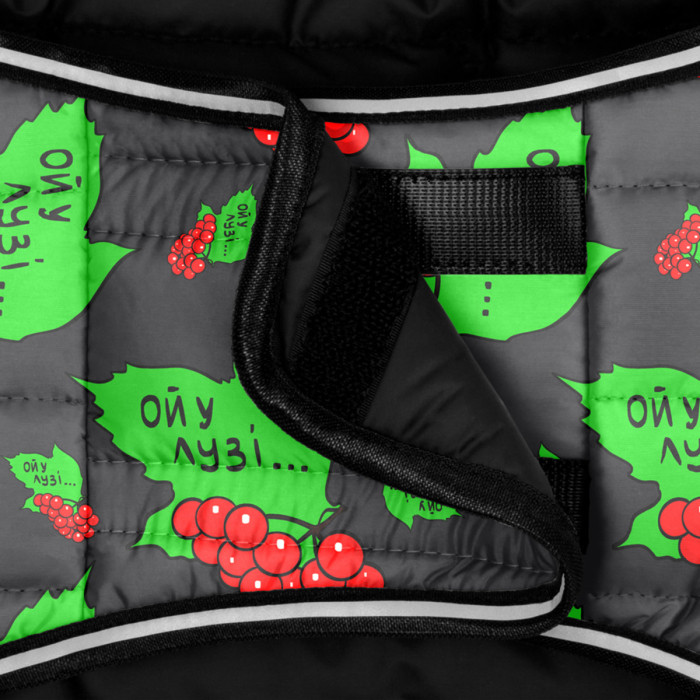 Курточка-накидка для собак WAUDOG Clothes, рисунок "Калина", XS, А 26 см, B 33-41 см, С 18-27 см