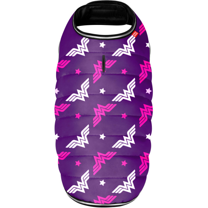 Курточка-накидка для собак WAUDOG Clothes, рисунок "Чудо-женщина фиолет", M, А 37 см, B 52-62 см, С 36-47 см