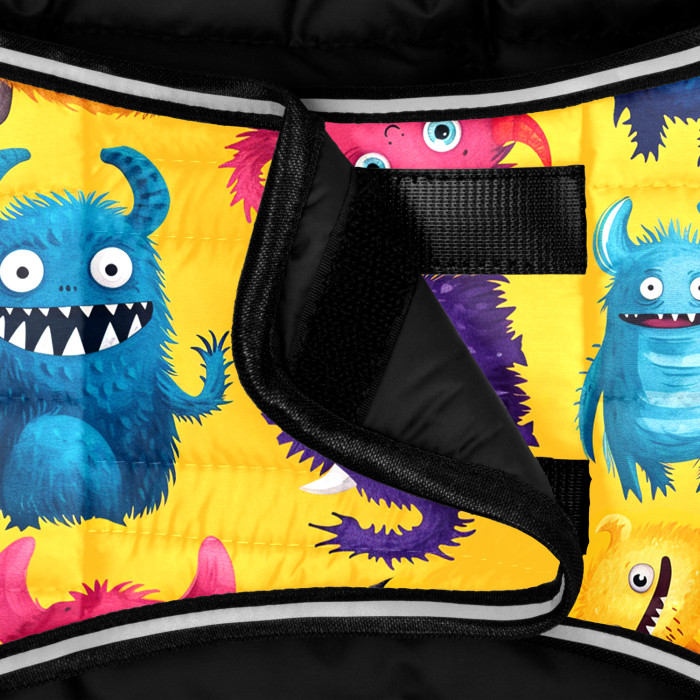 Курточка-накидка для собак WAUDOG Clothes, рисунок "Мохнатые монстры", S, А 32 см, B 41-51 см, С 25-35 см