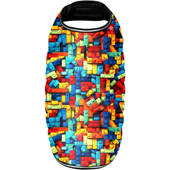 Курточка-накидка для собак WAUDOG Clothes, рисунок "Блоки", S, А 32 см, B 41-51 см, С 25-35 см