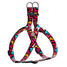 Шлея WAUDOG Nylon с QR паспортом, рисунок "Граффити" XS 28-40 см