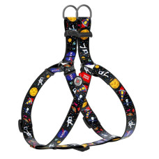 Шлея WAUDOG Nylon з QR паспортом, малюнок "NASA" S 40-55 см