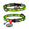 Ошейник WAUDOG Nylon с QR паспортом для котов и мелких собак, рисунок "Авокадо", пластиковый фастекс XS 20-30 см
