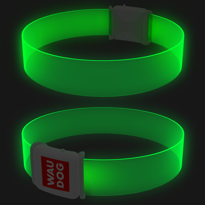 Ошейник для собак с подсветкой WAUDOG LED, магнитная застежка, Ш 25 мм, Длинна 45 см