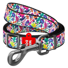 Поводок WAUDOG Nylon, регулируемый, рисунок "Волшебные цветы", 152-183 см S 15мм