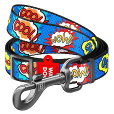 Поводок WAUDOG Nylon, регулируемый, рисунок "ВАУ", 152-183 см S 15мм