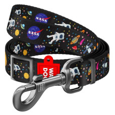 Поводок WAUDOG Nylon, регулируемый, рисунок "NASA", 152-183 см M 20мм