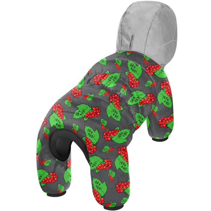 Комбинезон для собак WAUDOG Clothes рисунок "Калина", S30, В 57-59 см, С 40-43 см