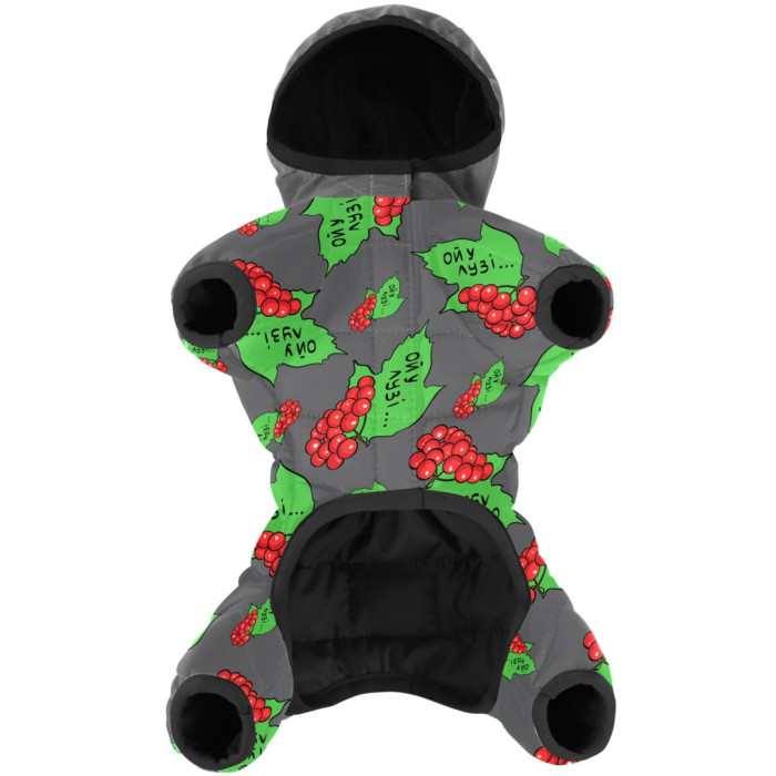 Комбинезон для собак WAUDOG Clothes рисунок "Калина", S30, В 57-59 см, С 40-43 см