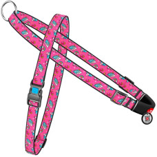 Нейлонова шлейка з ручкою для собак WAUDOG Nylon з паспортом QR, з малюнком Єдинороги S 45-60 см