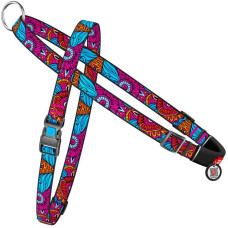 Нейлонова шлейка з ручкою для собак WAUDOG Nylon із QR паспортом, з малюнком Літо S 45-60 см