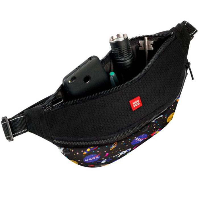 Поясная сумка-бананка WAUDOG с рисунком «NASA» для корма и аксессуаров
