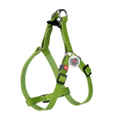 Шлея для котів та дрібних порід собак шкіряна WAUDOG CLASSIC з QR паспортом, пластиковий фастекс, салатовий, XS, Ш 10 мм, В=C 28-40 см