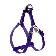 Шлея для котів та дрібних порід собак шкіряна WAUDOG CLASSIC з QR паспортом, пластиковий фастекс, фіолетовий, XS, Ш 10 мм, В=C 28-40 см