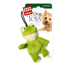Іграшка для собак Жаба з пищалкою GiGwi Plush, плюш, 9 см