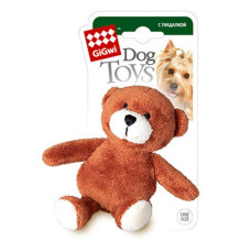Іграшка для собак Ведмідь з пищалкою/тканина GiGwi Plush, плюш, 9 см