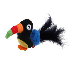 Іграшка для котів Тукан зі звуковим чіпом GiGwi Melody chaser, текстиль, перо, 10 см