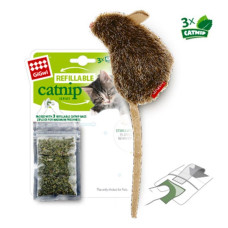 Іграшка для котів Мишка з котячою м'ятою GiGwi Catnip, штучне хутро, котяча м'ята, 10 см